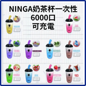 NINGA奶茶杯電子煙可充电一次性拋棄式6000口